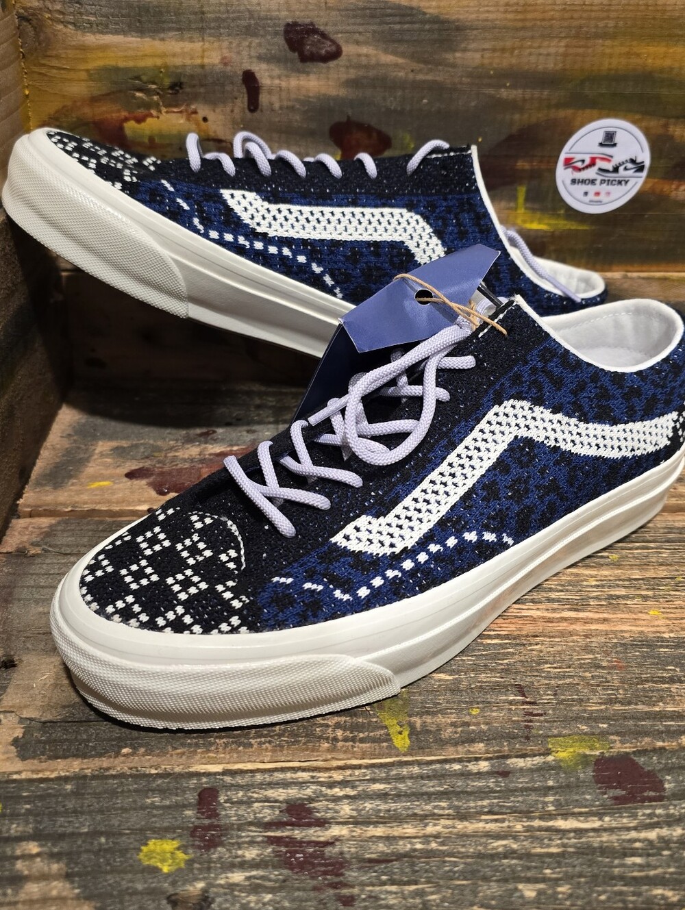 Men VANS premium Old Skool Knit Blue Cheetah Size 9.5 New